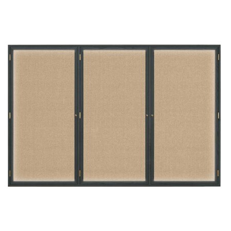 United Visual Products Open Faced Traditional Corkboard, 24x18" UV640A-BLACK-PUMICE